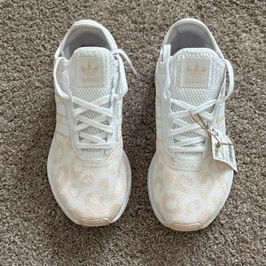 Adidas Kids White and Cream Sneakers